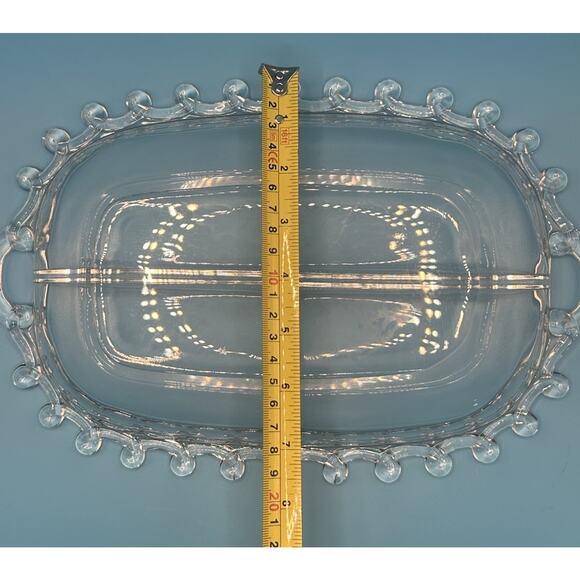 Vintage Heisey Lariat Pattern 3 Part Divided Crystal Glass Relish Celery Dish - Picture 8 of 9